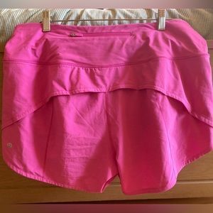 sonic pink lululemon speed ups size 12 high rise 4”